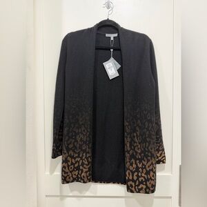 Neiman Marcus Cashmere Collection Leopard Cardigan M NWT